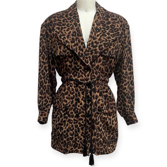 Dana Buchman Jackets & Blazers - Vintage Dana Burchman Leopard Print Silk Jacket